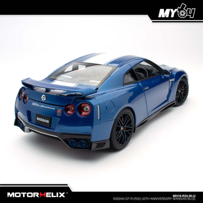 [Motorhelix] 1/18 Nissan GT-R (R35) 50th Anniversary - Wangan Blue