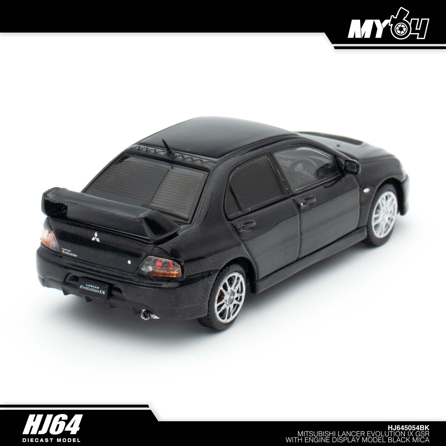 [Hobby Japan] Mitsubishi Lancer Evolution 9 GSR with Engine Display Model - Black Mica