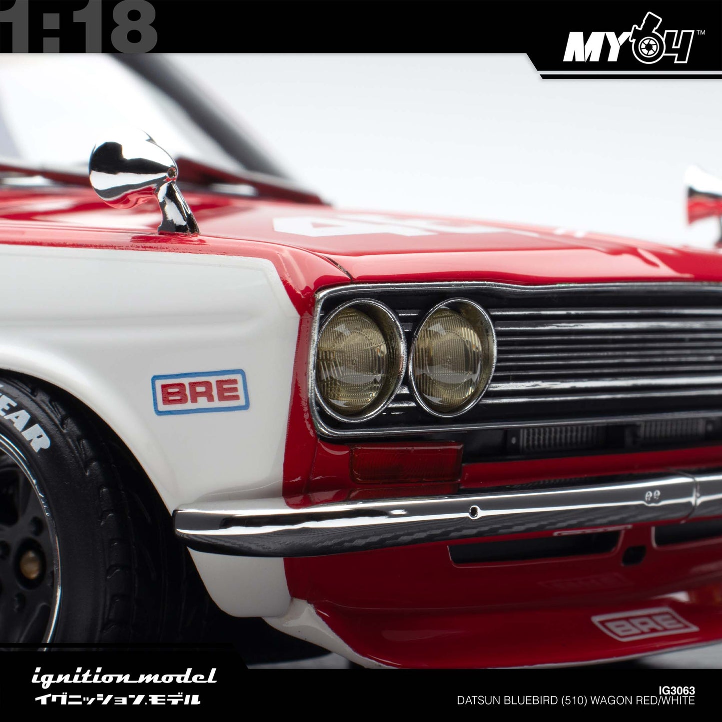 [Ignition Model] Datsun Bluebird (510) Wagon - Red/White