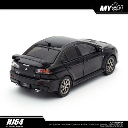 [Hobby Japan] Mitsubishi Lancer Evolution Ⅹ FINAL EDITION With Engine Display Model - Phantom Black Pearl