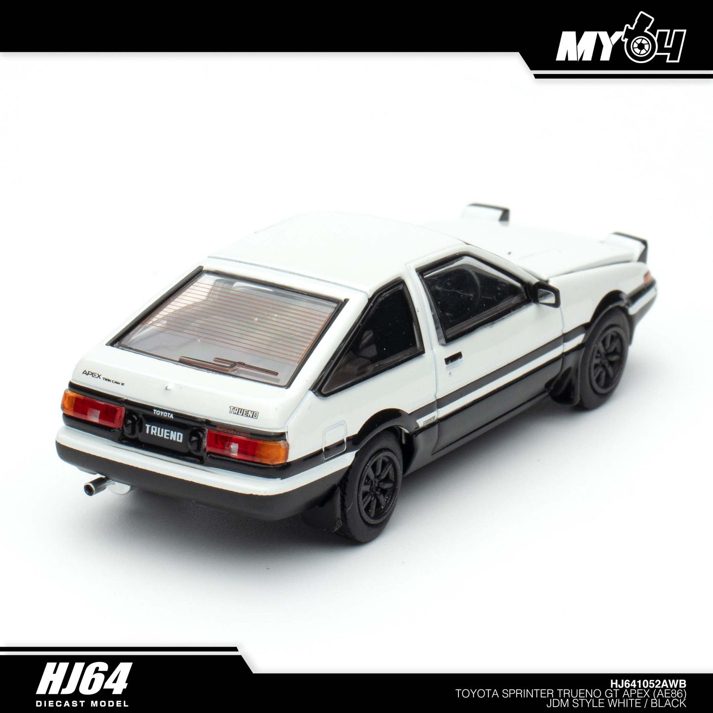 [Hobby Japan] Toyota SPRINTER TRUENO GT APEX (AE86) JDM Style ( Functional Engine Hood) - White / Black