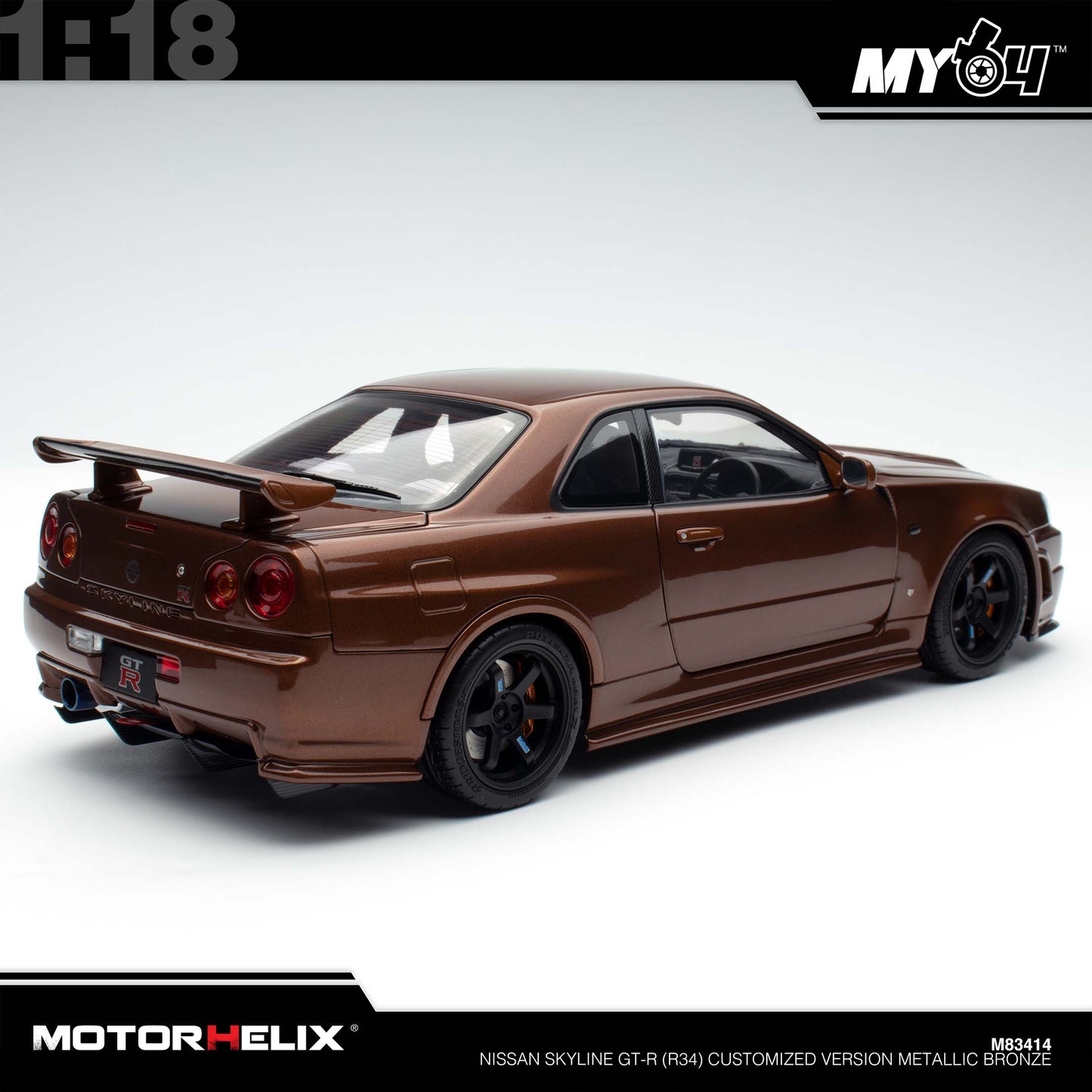 [Motorhelix] Nissan Skyline GT-R (R34) Customized Version  - Metallic Bronze