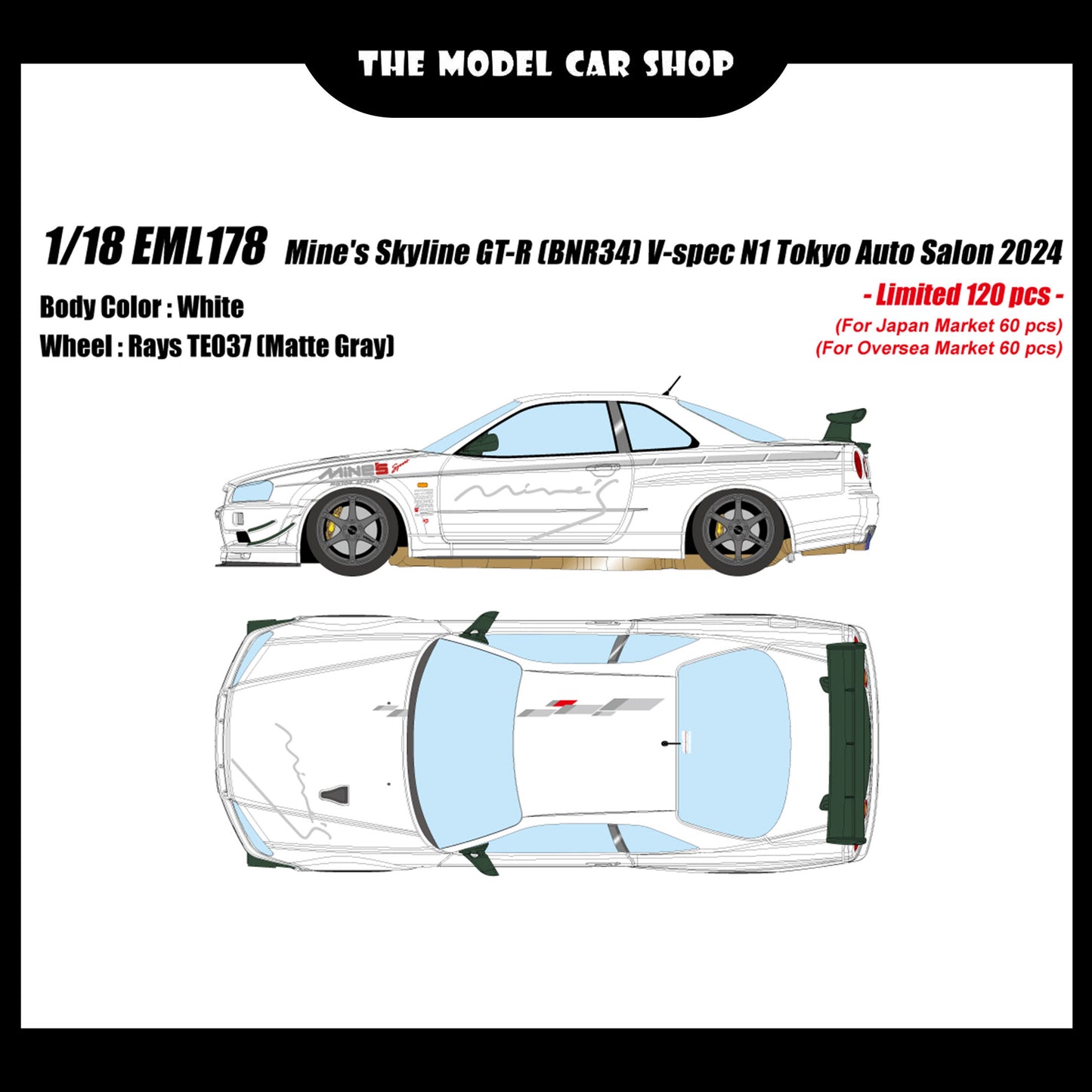 [Make Up] Mine's Skyline GT-R (BNR34) V-spec N1 Tokyo Auto Salon 2024