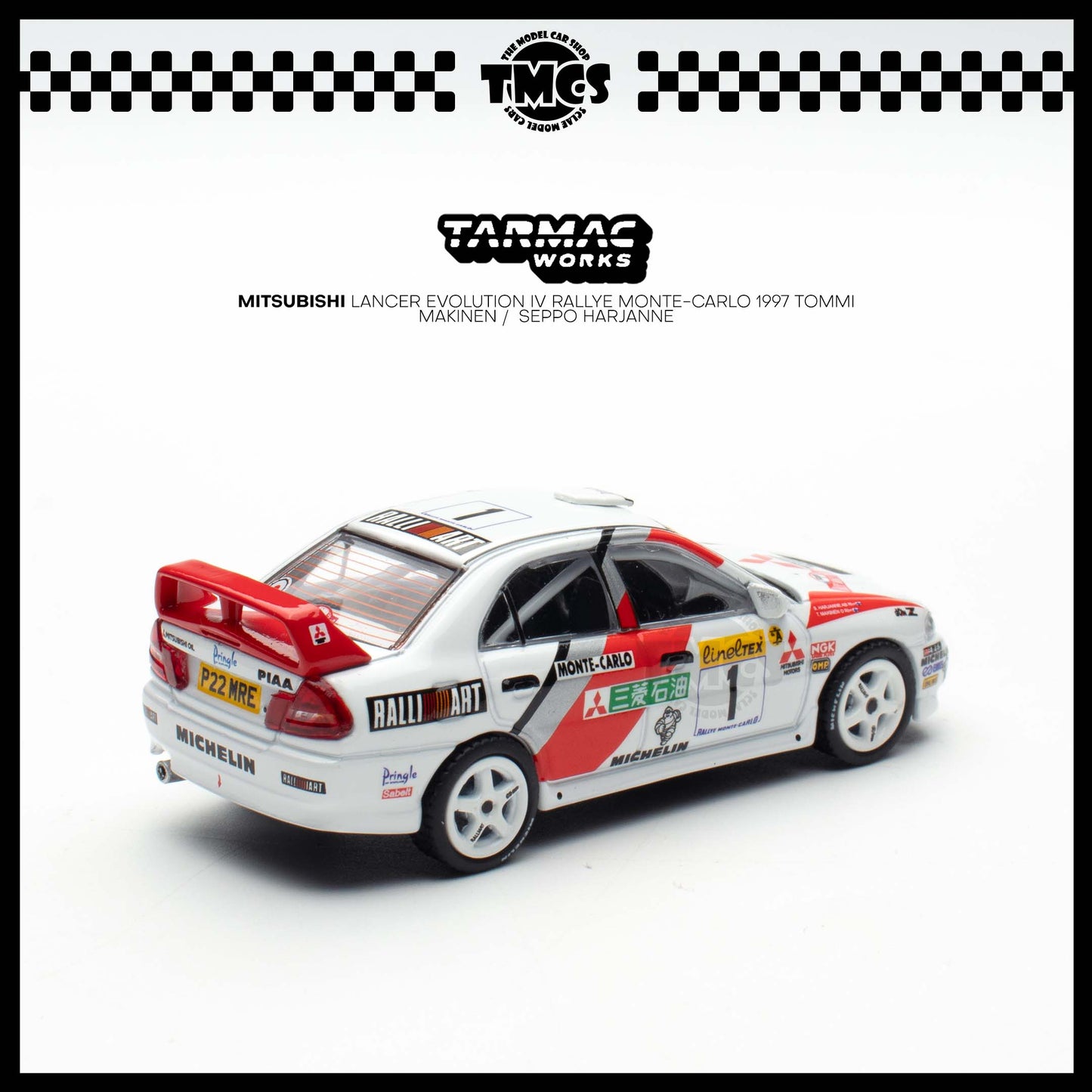 [Tarmac Works] 1:64 Mitsubishi Lancer Evolution IV Rallye Monte-Carlo 1997 Tommi Mäkinen /  Seppo Harjanne