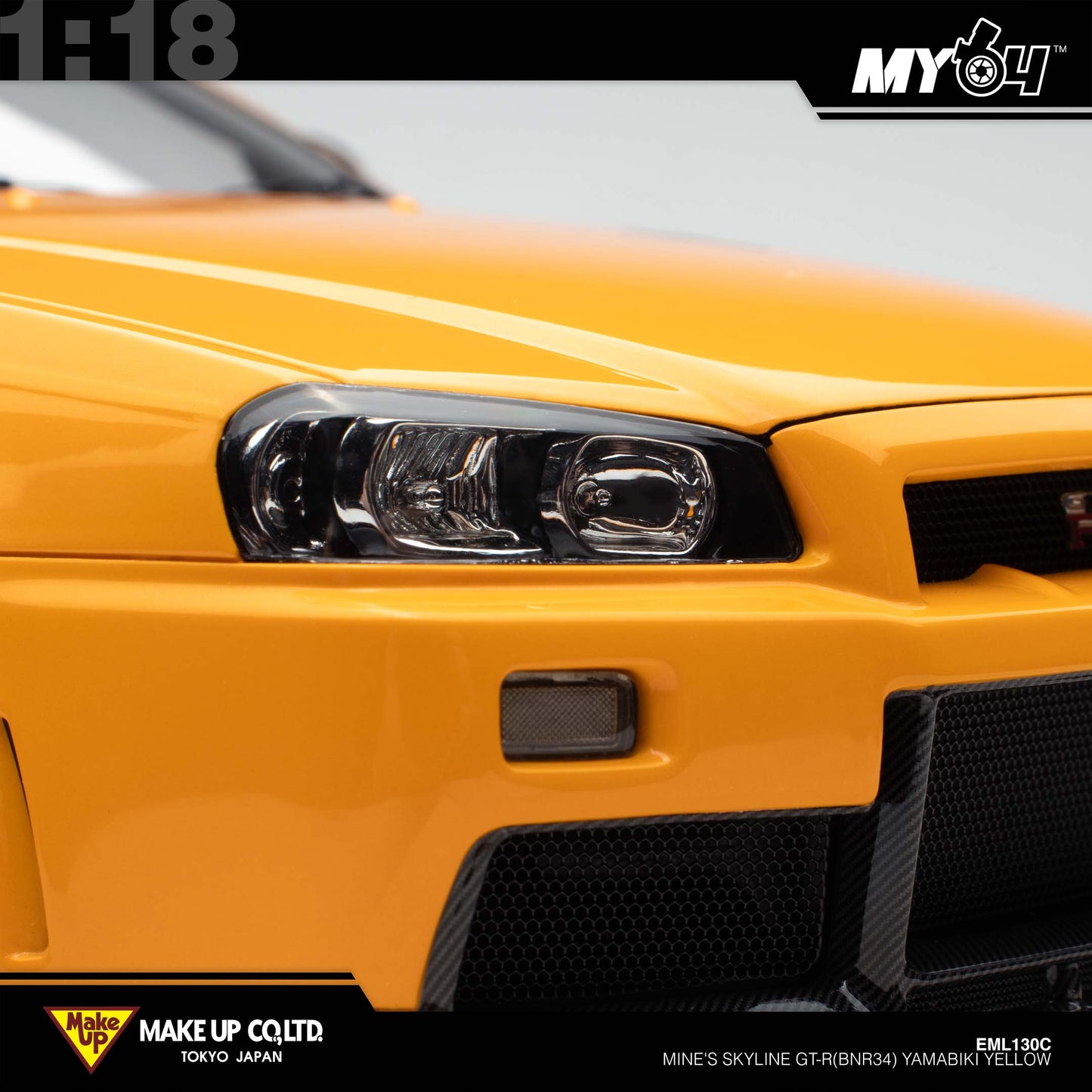 [Make Up] 1:18 Edilion BUILT BY LEGENDS Mine's Skyline GT-R(BNR34) - YAMABIKI Yellow (Pearl Yellow)
