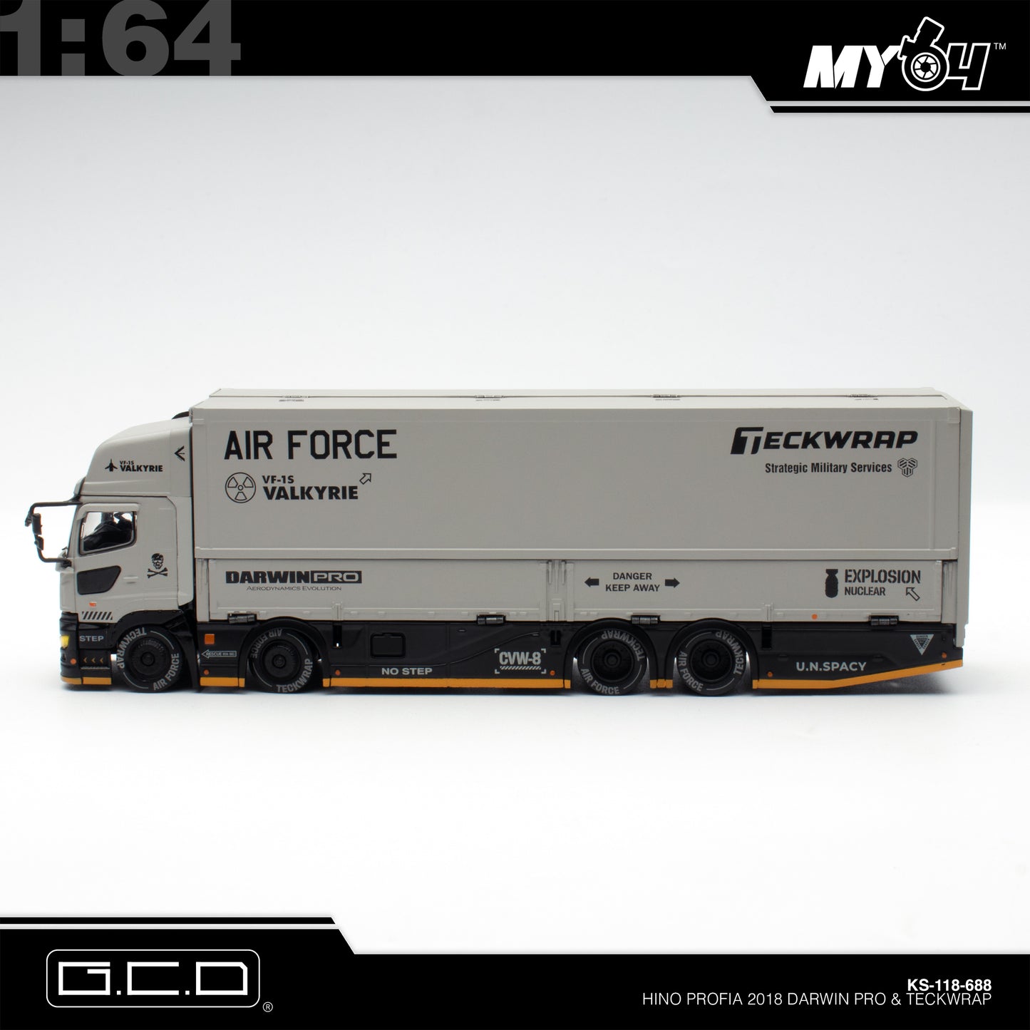 [GCD] 1:64 Hino Profia 2018 Darwin PRO & Teckwrap - Grey