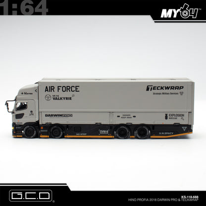 [GCD] 1:64 Hino Profia 2018 Darwin PRO & Teckwrap - Grey