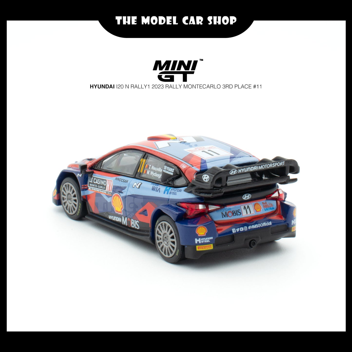 [MINI GT] Hyundai i20 N Rally1 2023 Rally MonteCarlo 3rd Place #11 (UNSEAL)