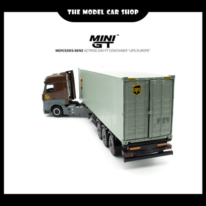 [MINI GT] Mercedes-Benz Actros  w/ 40 Ft Container " UPS Europe" (UNSEAL ITEM)