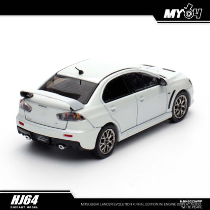 [Hobby Japan] Mitsubishi Lancer Evolution Ⅹ FINAL EDITION With Engine Display Model - White Pearl