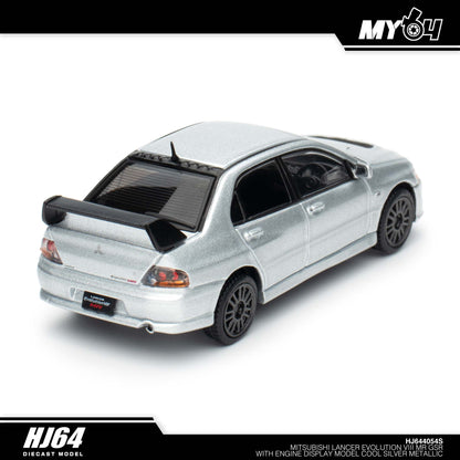 [Hobby Japan] Mitsubishi Lancer Evolution 8 MR GSR with Engine Display Model - Cool Silver Metallic