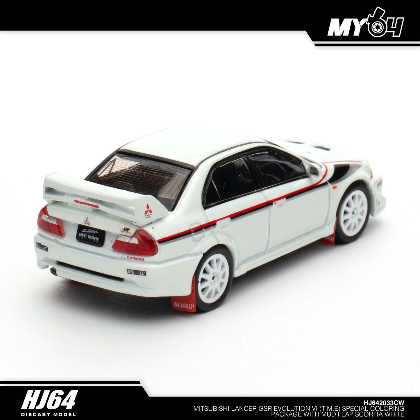 [Hobby Japan] Mitsubishi Lancer GSR Evolution 6 (T.M.E.) Special Coloring Package (GF-CP9A) 2000 with Mud Flap - Scortia White