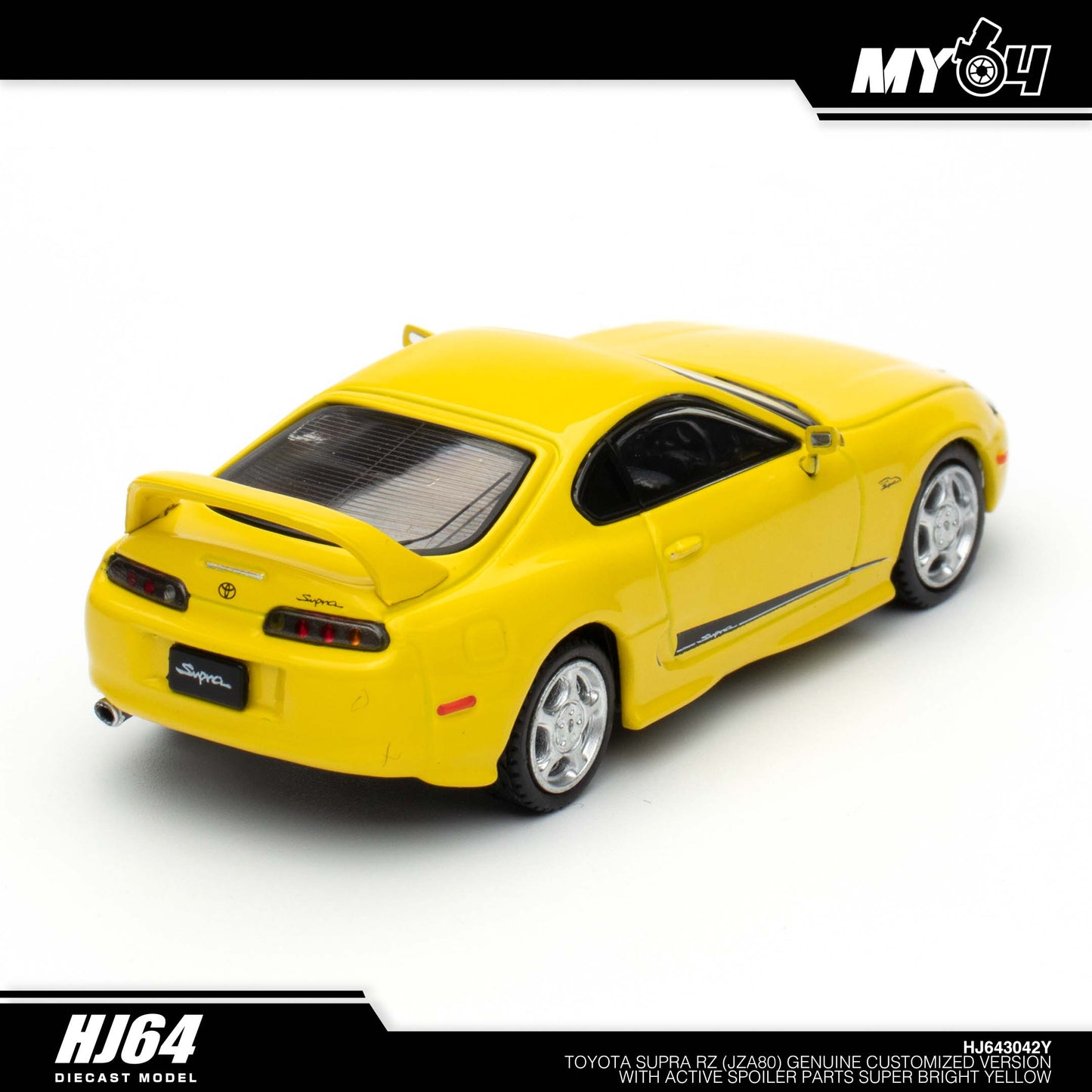 [Hobby Japan] Toyota SUPRA RZ (JZA80) GENUINE CUSTOMIZED VERSION with Active Spoiler Parts - Super Bright Yellow