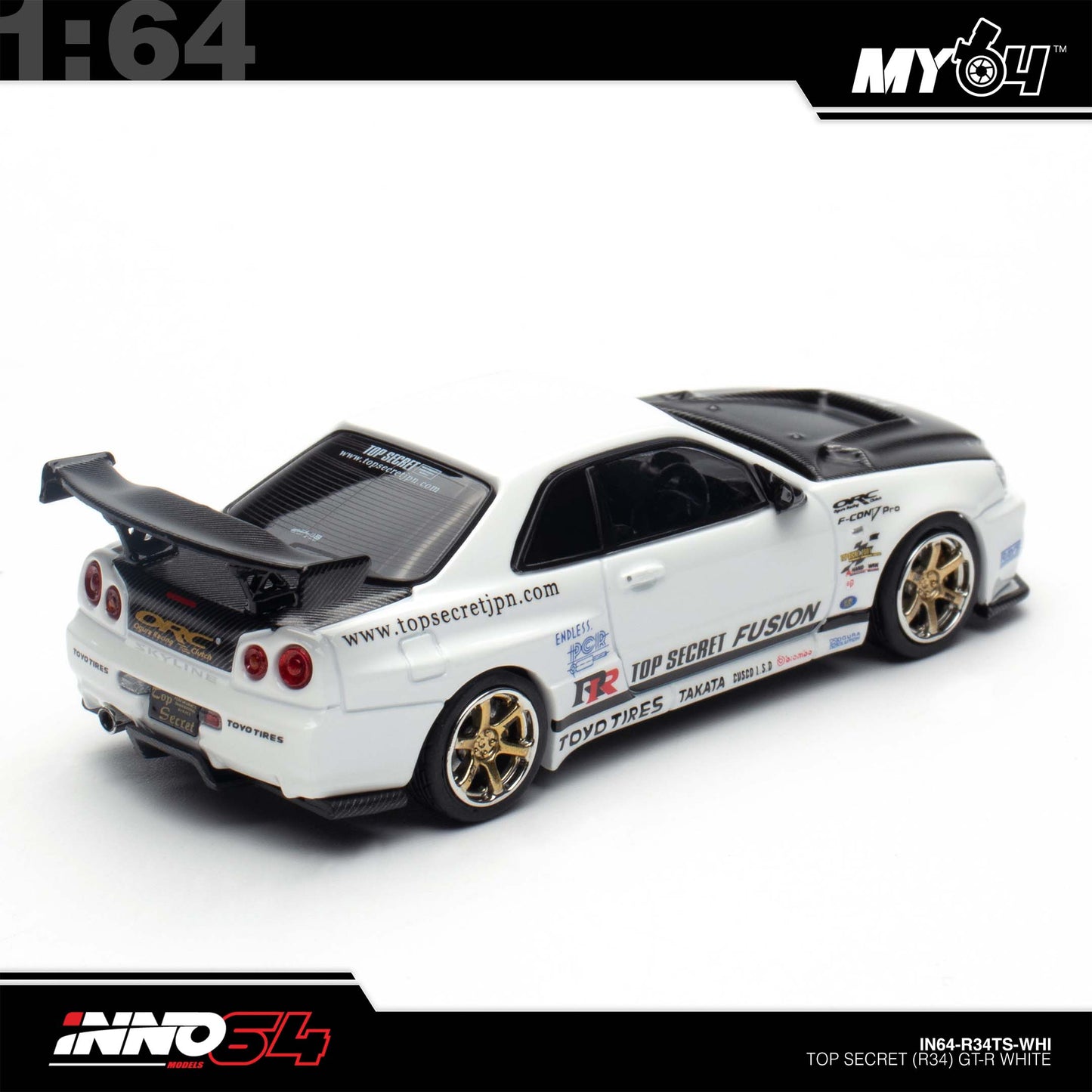 [INNO64] 1:64 Top Secret R34 GT-R - White