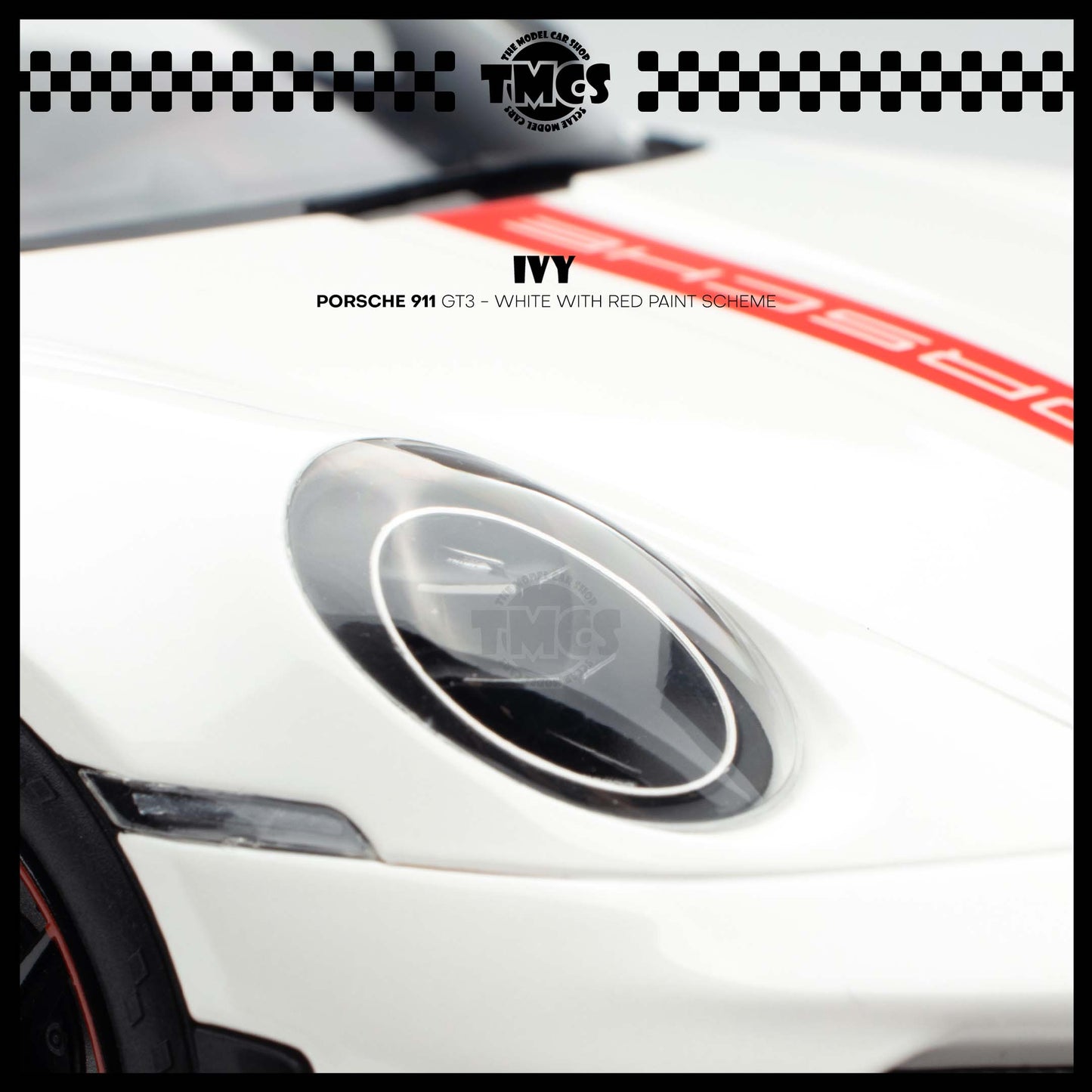 [IVY] 1:18 Porsche 911 GT3 - White With Red Paint Scheme
