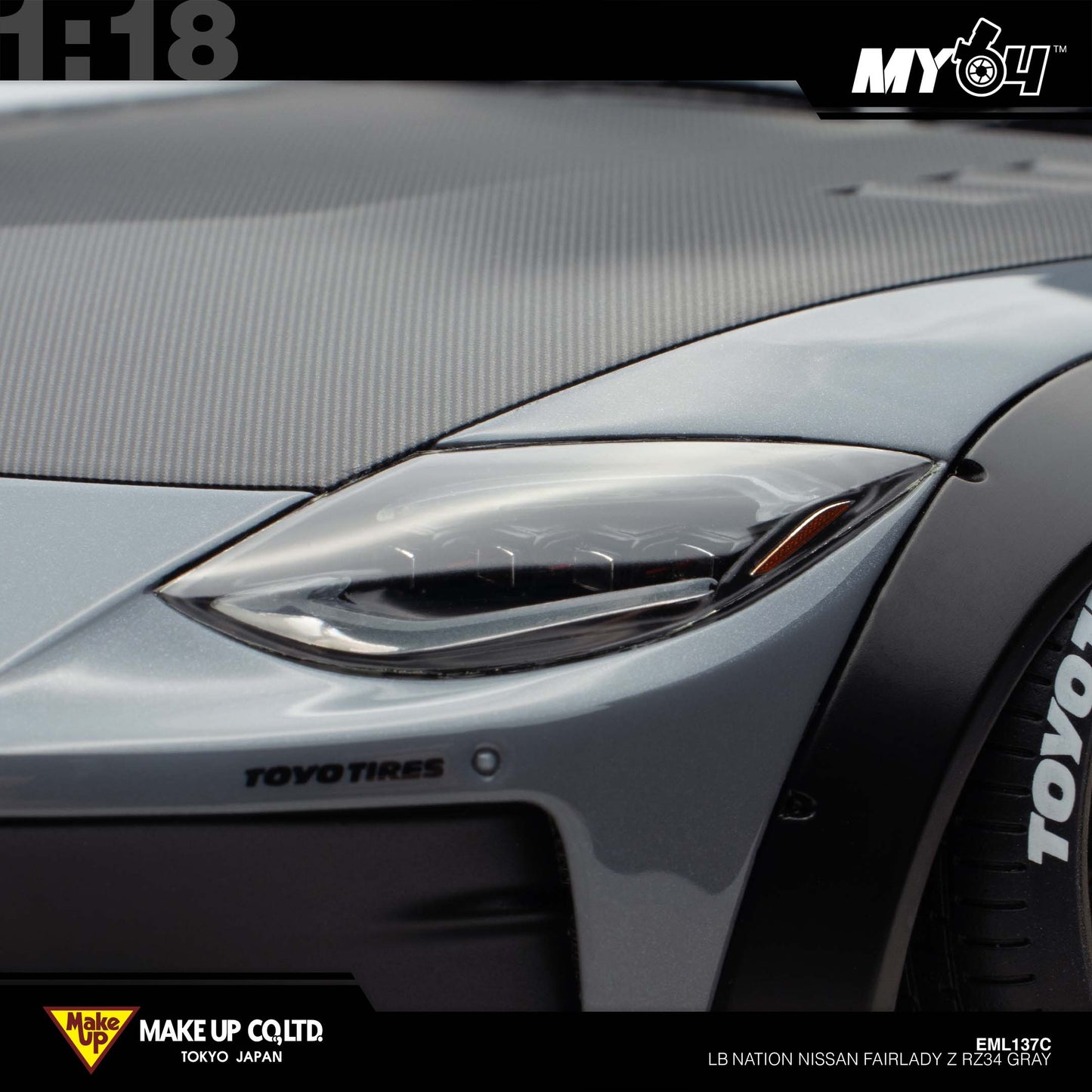 [Make Up] 1:18 Edilion LB★Nation Nissan Fairlady Z RZ34 - Gray