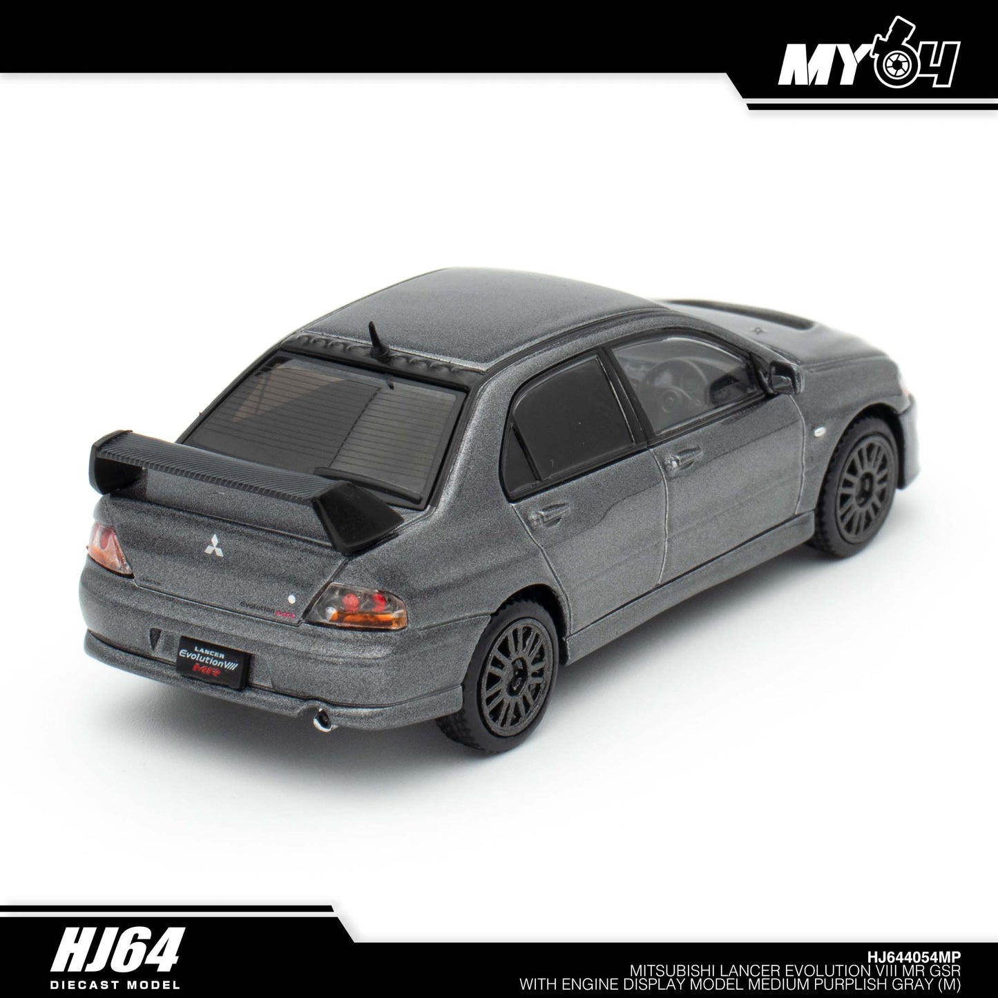 [Hobby Japan] Mitsubishi Lancer Evolution 8 MR GSR with Engine Display Model - Medium Purplish Gray Mica