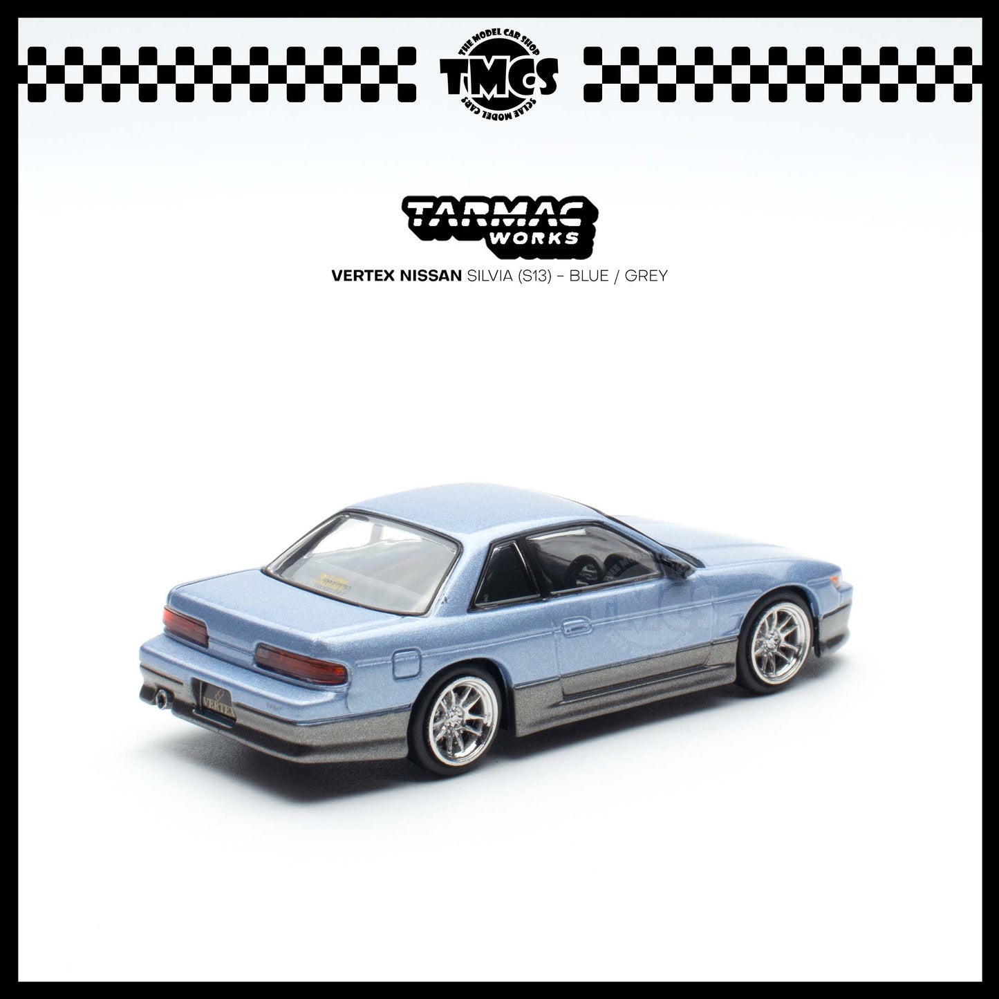 [Tarmac Works] 1:64 Vertex Nissan Silvia (S13) - Blue / Grey