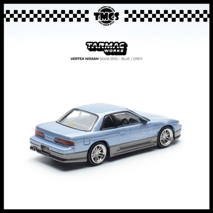 [Tarmac Works] 1:64 Vertex Nissan Silvia (S13) - Blue / Grey