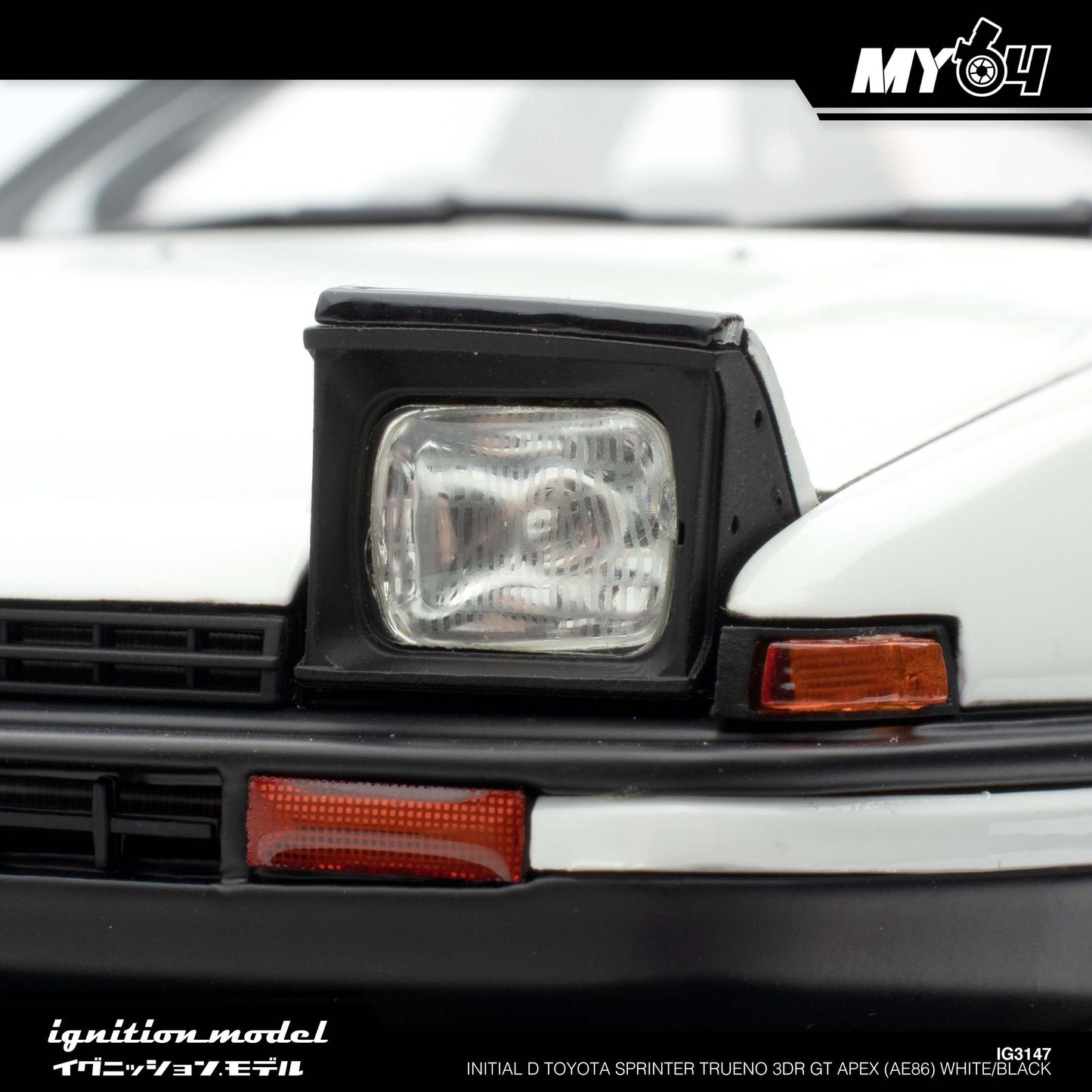 [Ignition Model] INITIAL D Toyota Sprinter Trueno 3Dr GT Apex (AE86) White/Black