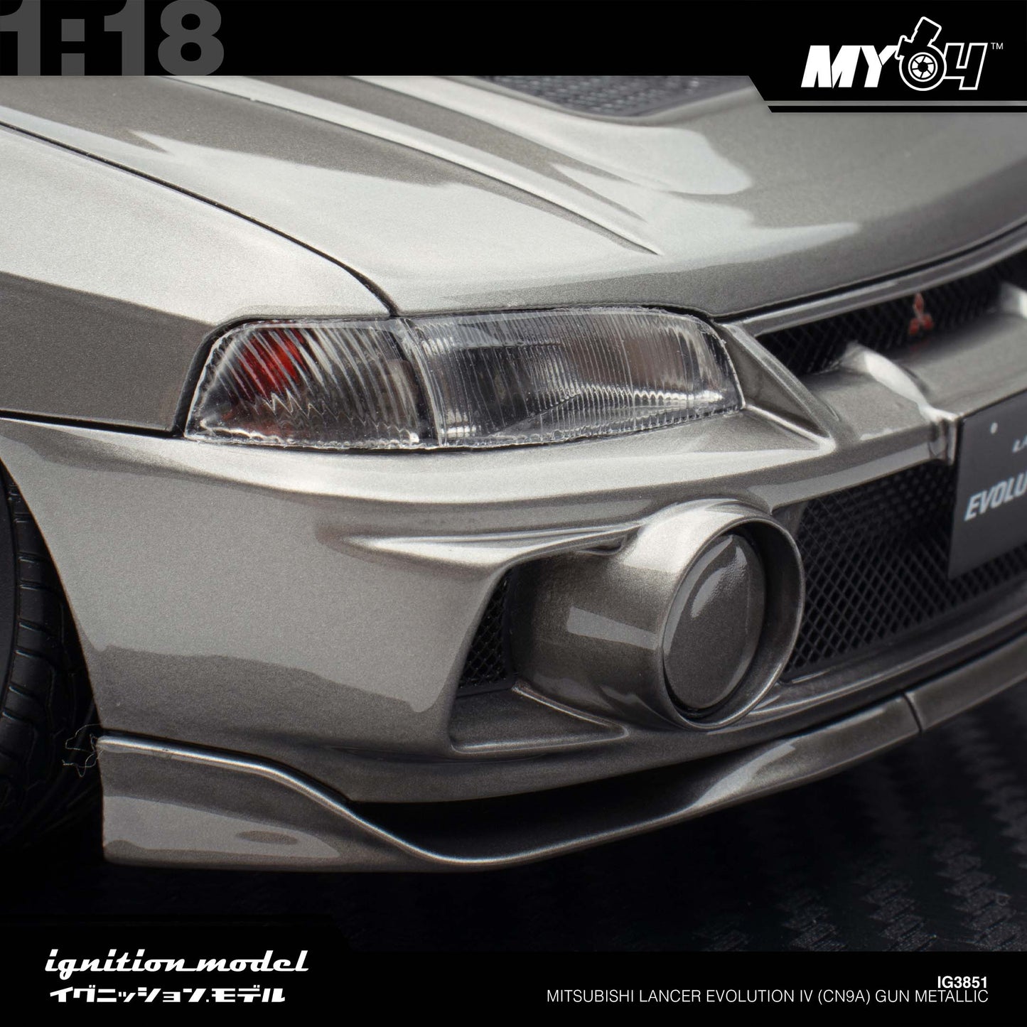 [Ignition Model] 1:18 Mitsubishi Lancer Evolution IV (CN9A) - Gun Metallic