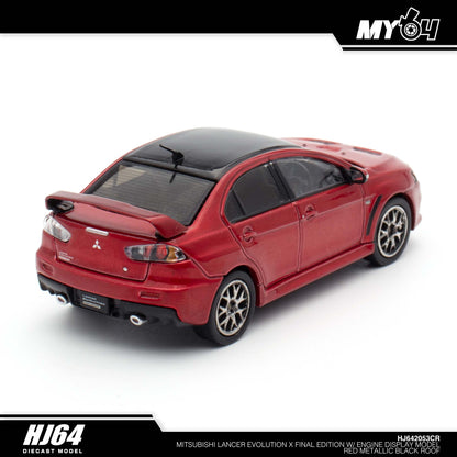 [Hobby Japan] Mitsubishi Lancer Evolution Ⅹ FINAL EDITION With Engine Display Model Black Roof - Red Metallic