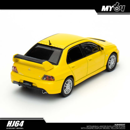 [Hobby Japan] Mitsubishi Lancer Evolution 9 GSR with Engine Display Model - Yellow Solid