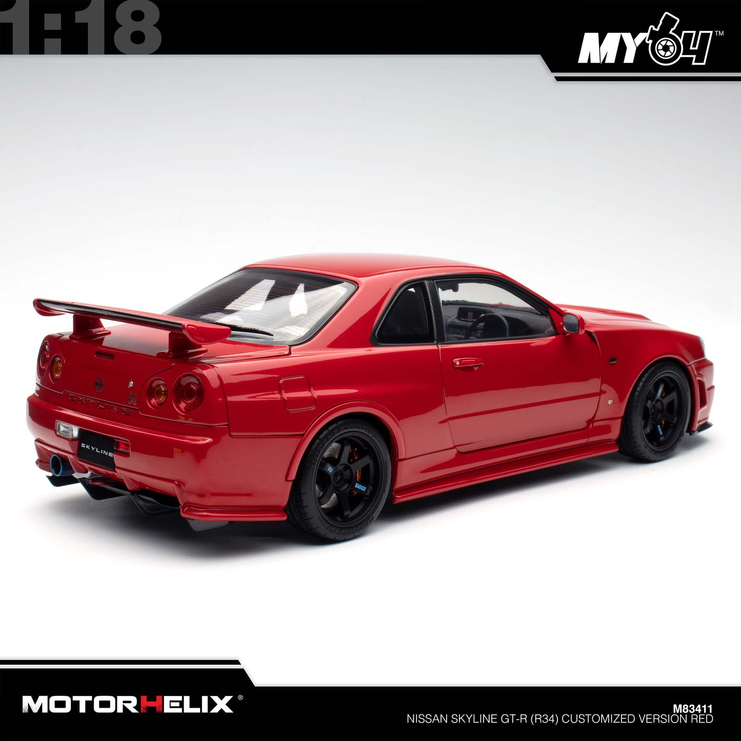 [Motorhelix] Nissan Skyline GT-R (R34) Customized Version - Red