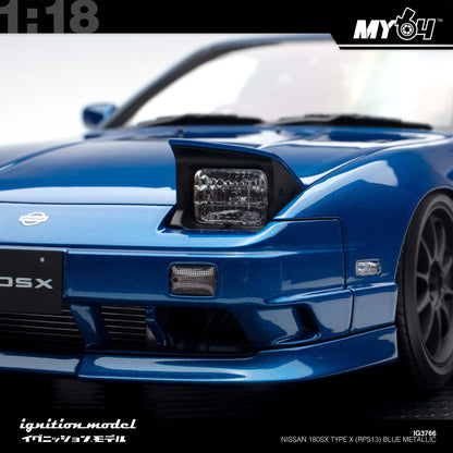 [Ignition Model]  1:18  Nissan 180SX Type X (RPS13) - Blue Metallic