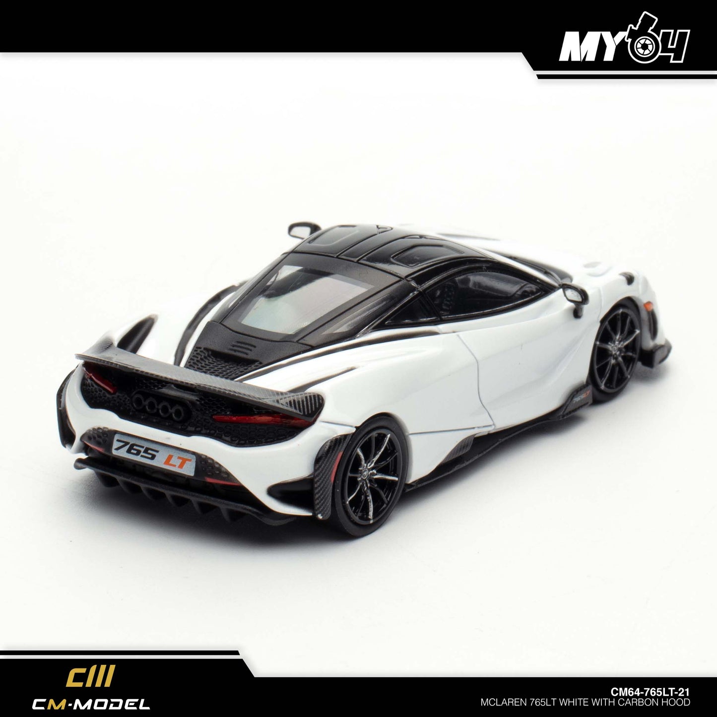 [CM Model] McLaren 765LT - White with Carbon Hood