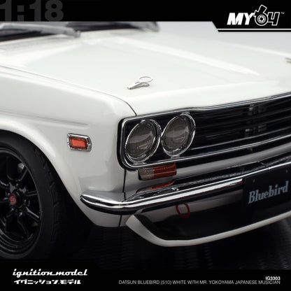 [Ignition Model] Datsun Bluebird (510) - White With Mr. Yokoyama Japanese Musician
