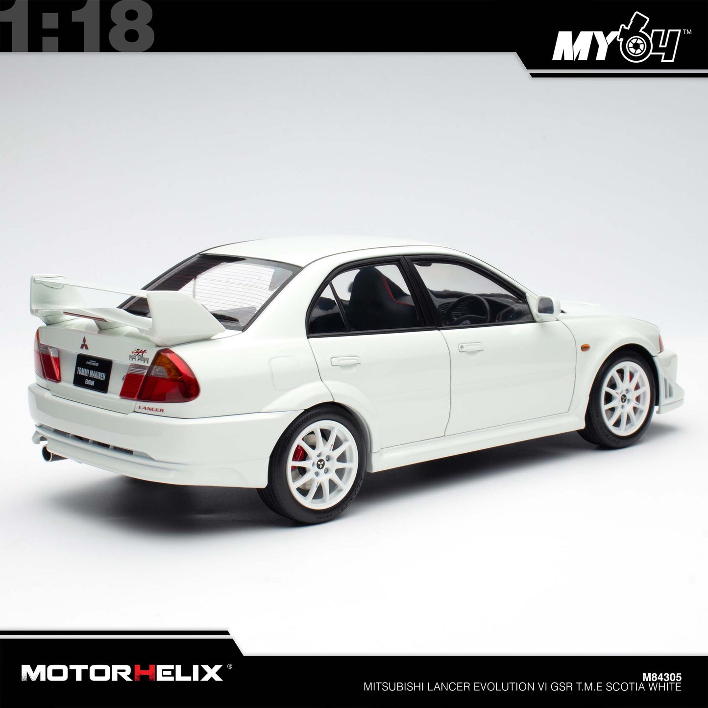 [Motorhelix] 1:18 Mitsubishi Lancer Evolution VI GSR T.M.E - Scotia White
