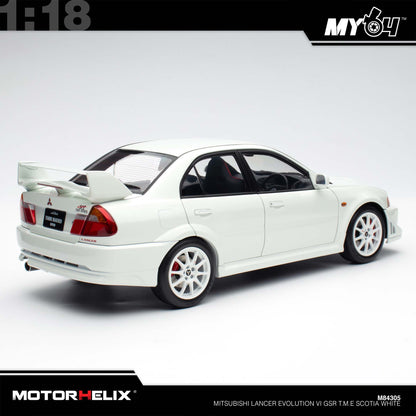 [Motorhelix] 1:18 Mitsubishi Lancer Evolution VI GSR T.M.E - Scotia White