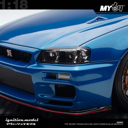 [Ignition Model] Top Secret Nissan Skyline 34GT-R (BNR34) - Blue Metallic