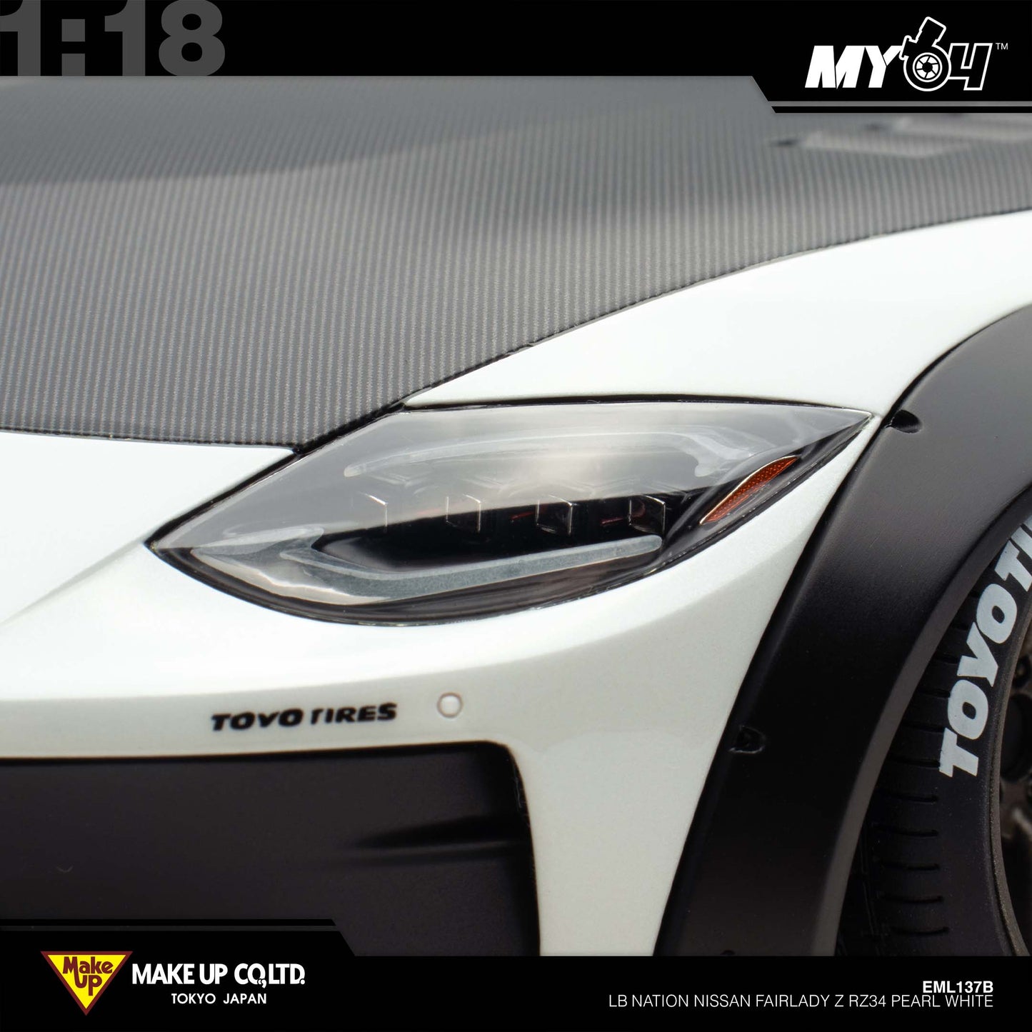 [Make Up] 1:18 Edilion LB★Nation Nissan Fairlady Z RZ34 - Pearl White