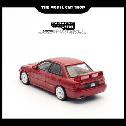 [Tarmac Works] Mitsubishi Lancer GSR Evolution II (Red Model Car + Trading Cards Combo Set)