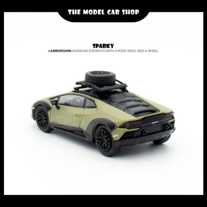 [Sparky] Lamborghini Huracán Sterrato with a roof rack and a wheel - Green