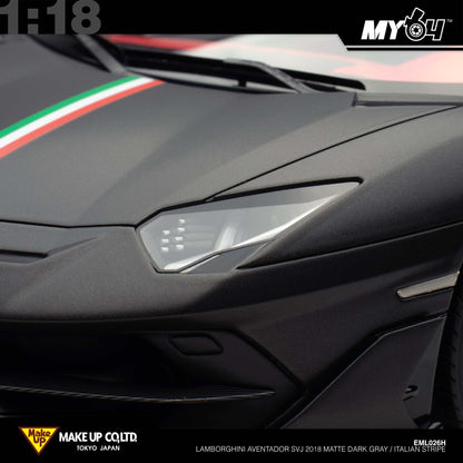 [Make Up] 1:18 Edilion Lamborghini Aventador SVJ 2018 (Nireo Wheel) - Matte Dark Gray / Italian Stripe (Carbon Package)