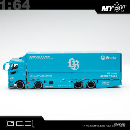 [GCD] 1:64 LB Trucks Mitsubishi Fuso Super Great - Baby Blue (CTE)
