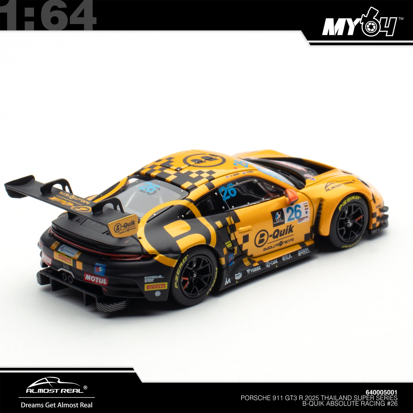 [ARBox] 1:64 Porsche 911 GT3 R 2025 Thailand Super Series B-Quik Absolute Racing #26