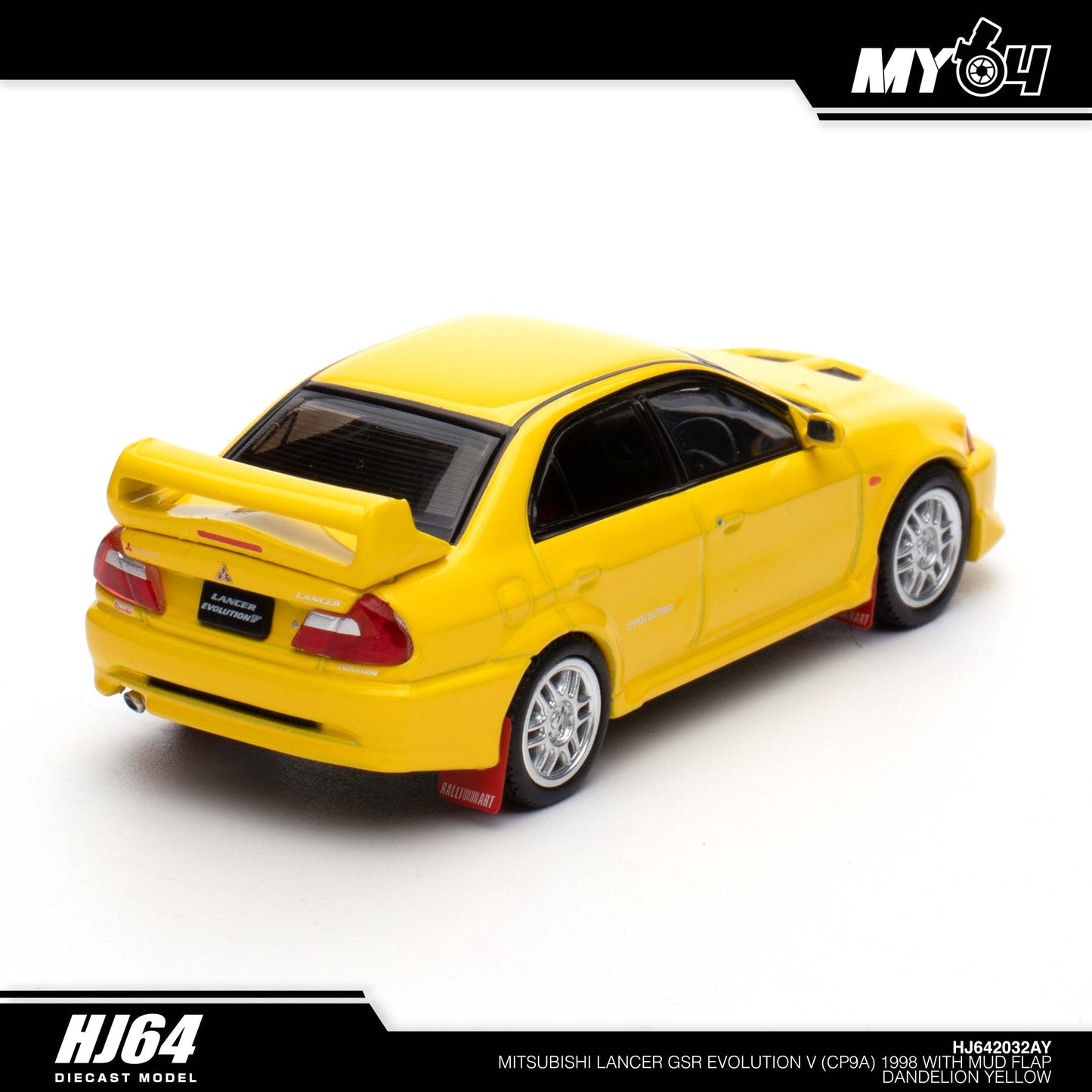 [Hobby Japan] Mitsubishi Lancer GSR Evolution 5 (CP9A) 1998 with Mud Flap - Dandelion Yellow