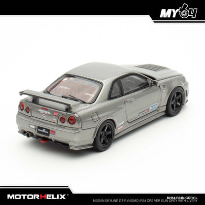 [Motorhelix] Nissan Skyline GT-R (Nismo) R34 CRS VER - Gun Grey with Livery