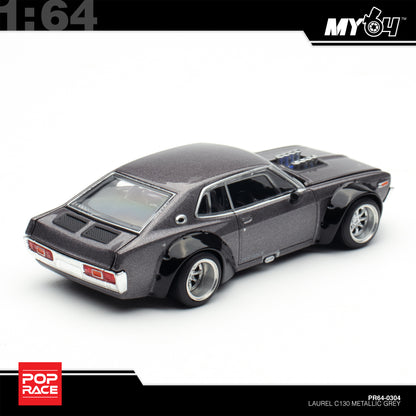 [Pop Race] 1:64 Nissan Laurel C130 - Metallic Grey (New Tooling)