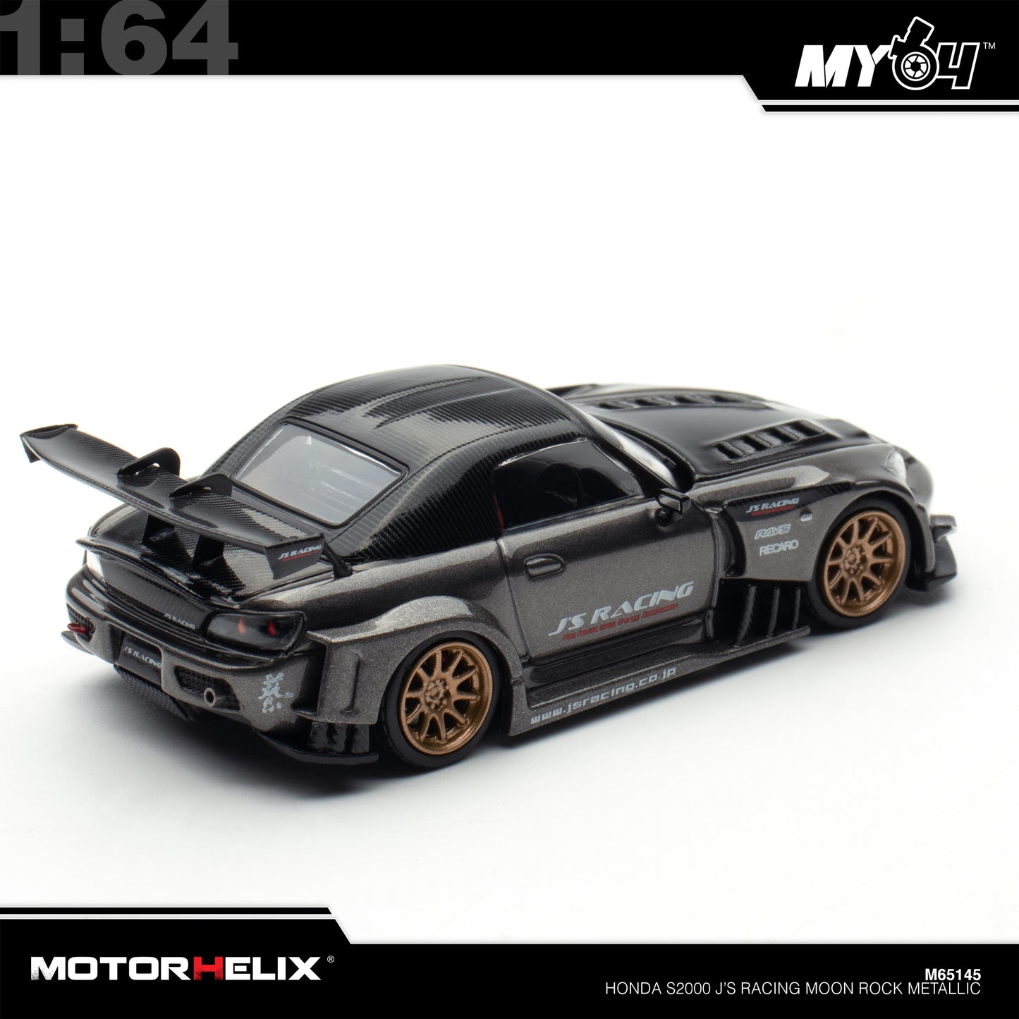 [Motorhelix] 1:64 Honda S2000 J'S Racing - Moon Rock Metallic