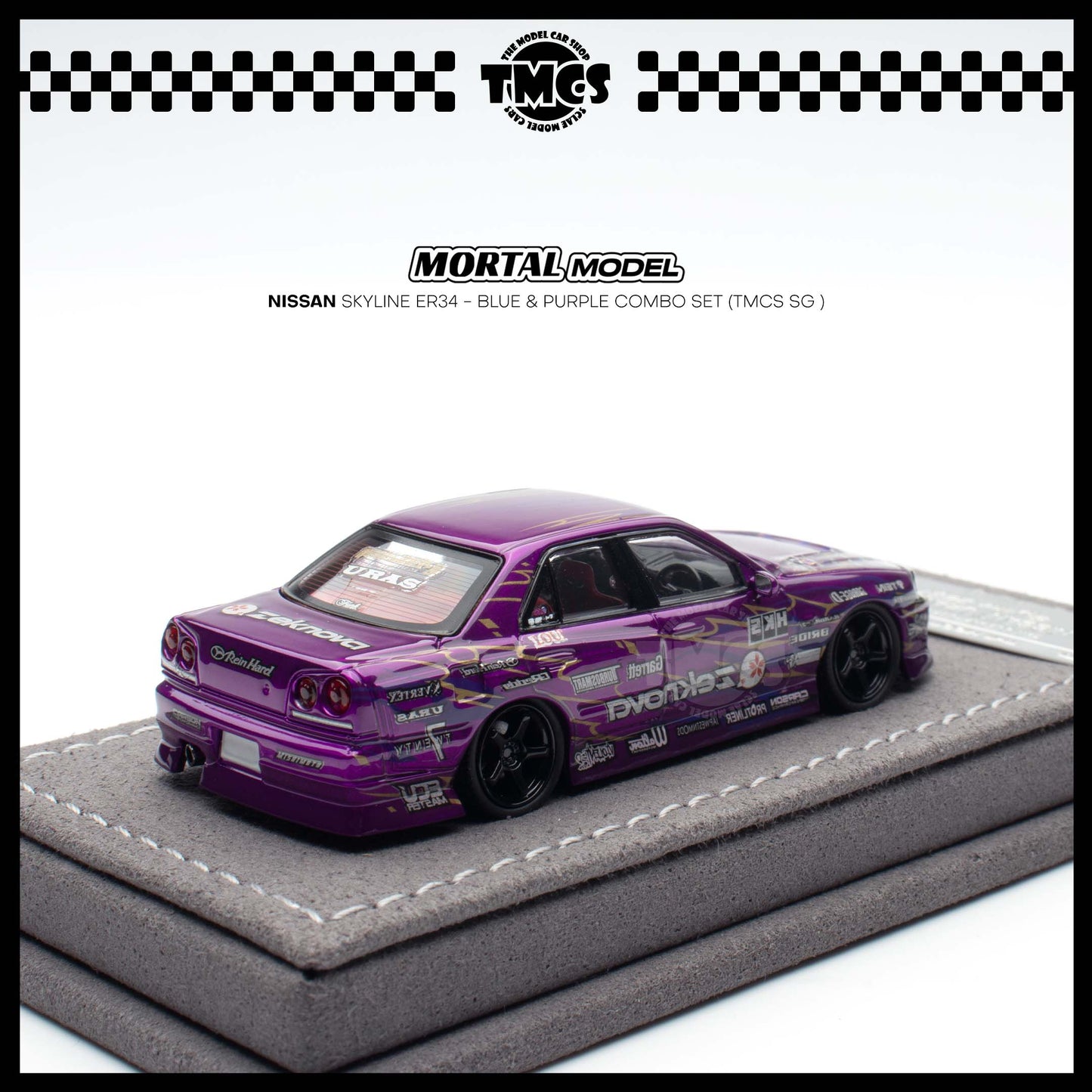 [Mortal] 1:64 Nissan Skyline ER34 - Blue & Purple Combo Set (TMCS SG )
