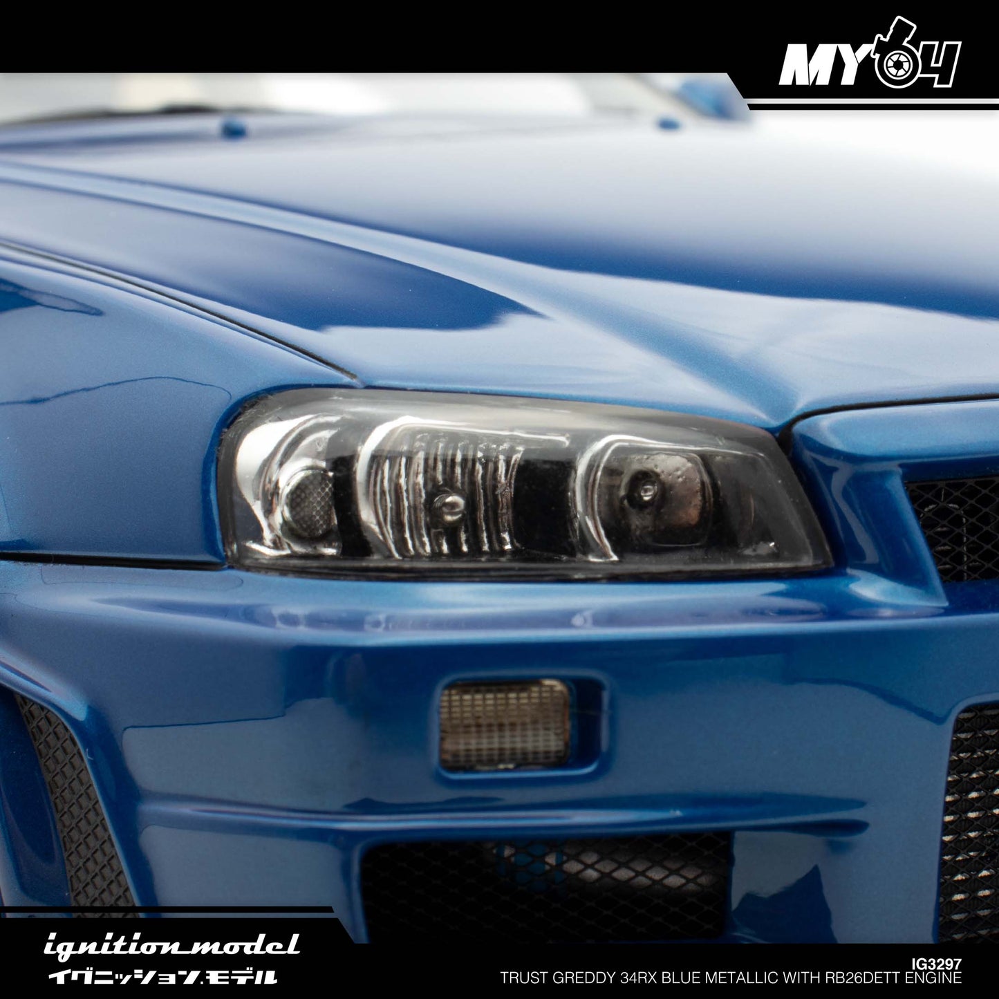 [Ignition Model] TRUST GReddy 34RX - Blue Metallic With RB26DETT Engine