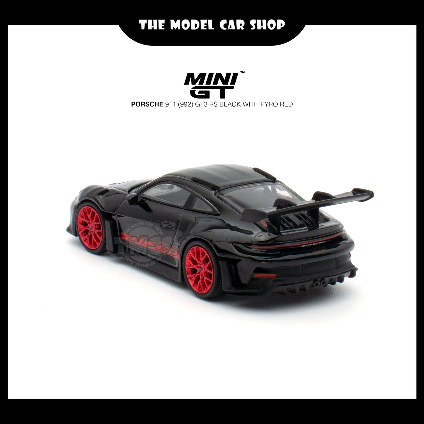 [MINI GT] Porsche 911 (992) GT3 RS Black with Pyro Red (UNSEAL)