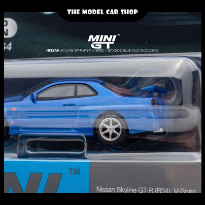 [MINI GT] Nissan Skyline GT-R (R34) V-Spec - Bayside Blue Mijo Exclusive