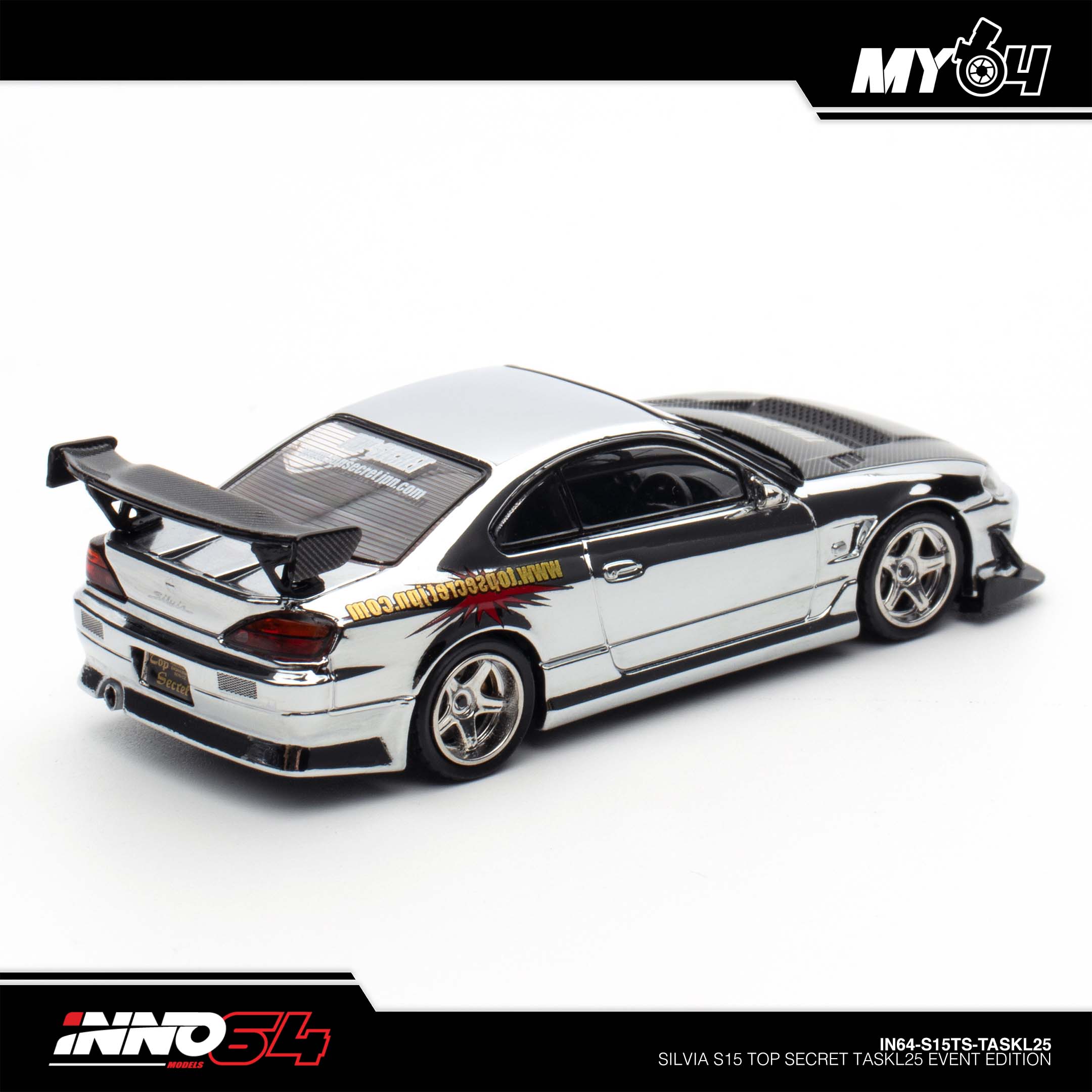 限定商品　INNO64 Silvia S15 TOP SECRET 1/64 Inno64 Nissan Silvia S15 Top Secret Chrome Silver TASKL 2025