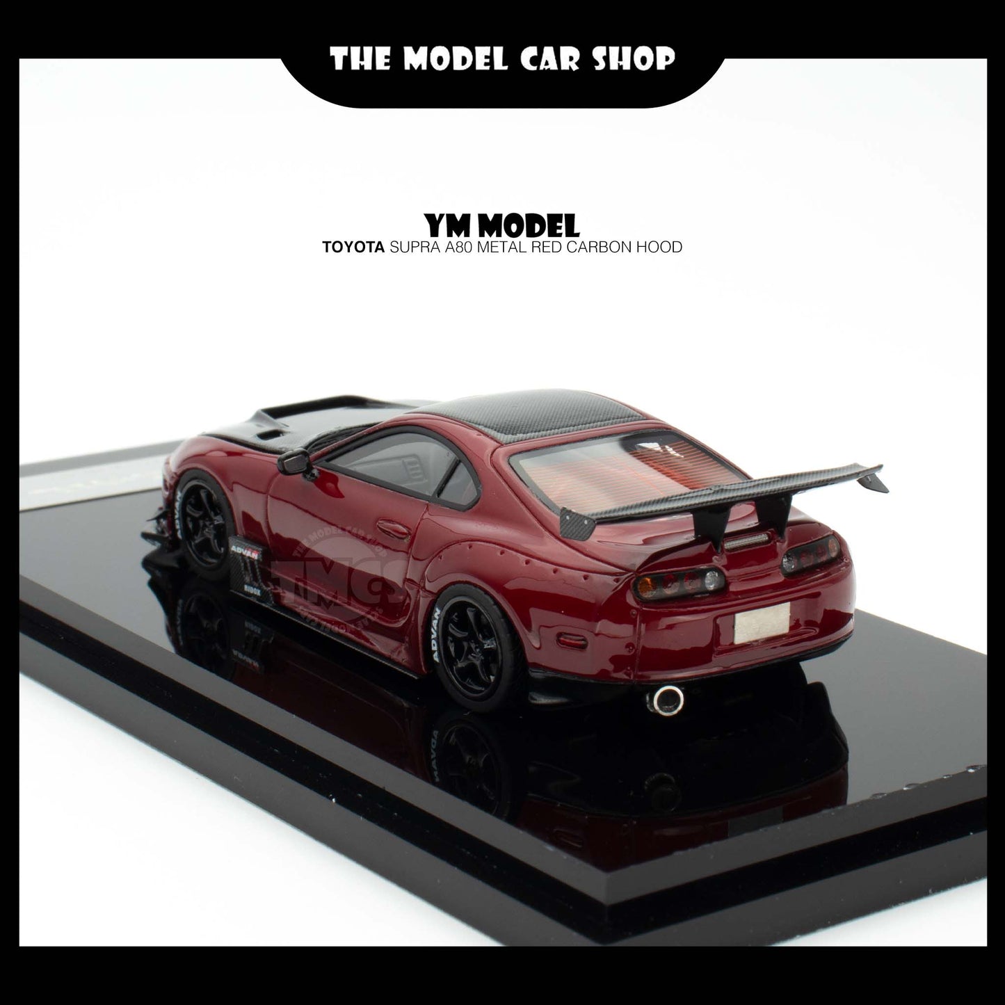 [YM Model] Toyota Supra A80 - Metal Red Carbon Hood